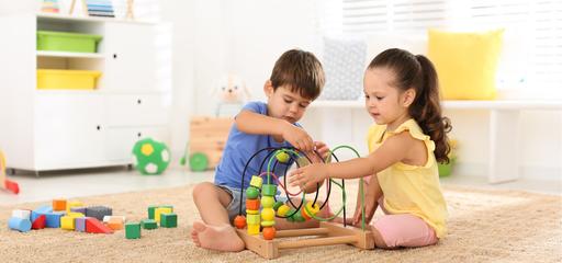 Toddlers playing focus and concentration games